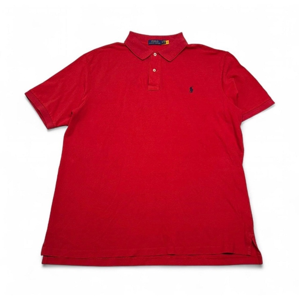 Polo Ralph Lauren Mens Red Short Sleeve Pique Polo Shirt XLT Tall 6116